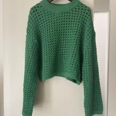 H&M 長袖ニット グリーン M