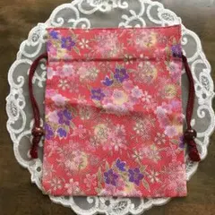 巾着ポーチ和柄、花柄