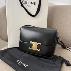 CELINE ティーン トリオンフ ショルダーバッグ シャイニーカーフスキン
