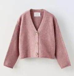 ZARA プレーンニットカーディガン　120サイズ　ダークローズ