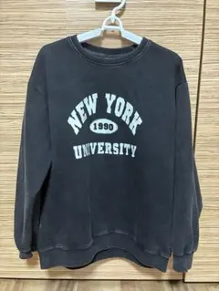 トップス レディース スウェット M ブラック 長袖 NEW YORKトレーナー