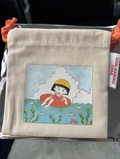 3COINS リボン70th ミニ巾着　ちびまる子ちゃん