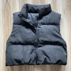 シーイン　SHEIN ジッパーアップ パファーベスト 黒 ダウンベスト