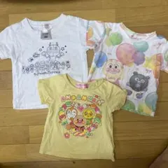 アンパンマン Tシャツ 3枚セット 95 100 女の子　夏服　半袖　黄色