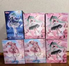 初音ミク AMP フィギュア Party Flower 桜ドレス　6点
