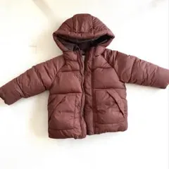 ZARA アウター 90 92防寒 軽量 もこもこ フード付き ブラウン