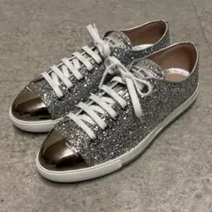 未使用品✨️MIU MIU シルバー グリッター スニーカー 38 1/2