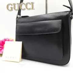 外観美品✨GUCCI ショルダーバッグ ピッグスキンレザー 本革 ブラック
