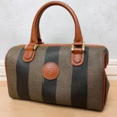 FENDI ペカン柄 ハンドバッグ ミニボストン マイクロミニ PVC レザー