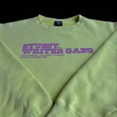 “蛍光色” old stussy プリント スウェット L BOXシルエット