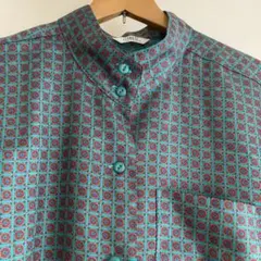 レディースシャツ　Tokyostileレトロ柄　襟