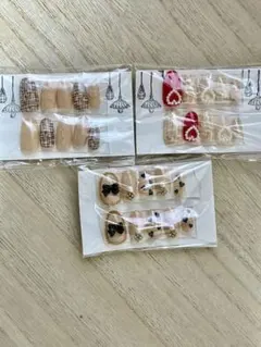美品 ネイルチップ 付け爪 3個セット まとめ売り