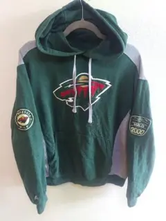 NHL ミネソタワイルド 刺繍パーカーマジェスティック 古着 グリーン