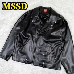 MSSD エコレザー ダブルライダース ストレッチ IDEALジップ ブラック