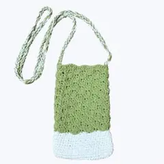 ハンドメイド かぎ編みスマホショルダーバッグ