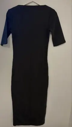 ブラック 半袖 ロングワンピース Sサイズ