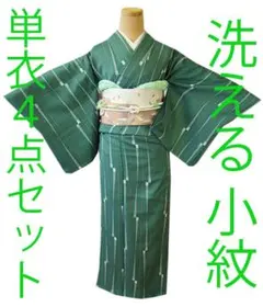 値下げ交渉OK！」夏物 洗える ポリエステル 絽 小紋 セット F541
