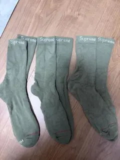 Supreme オリーブ色 ソックス 3足セット