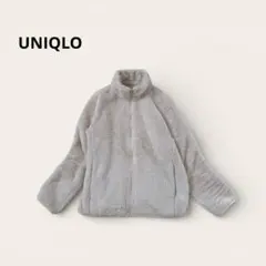 ユニクロ フリースジャケット フルジップ 羽織り もこもこ 防寒 長袖カットソー