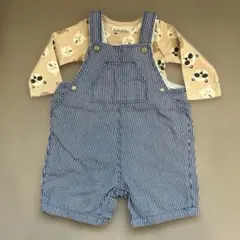 プチバトー　ストライプオーバーオール