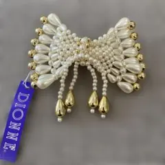 パール・ゴールド系バレッタ