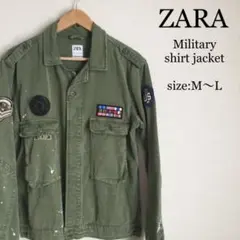 【00513】 ザラ ミリタリージャケット ラグスト ヴィンテージ