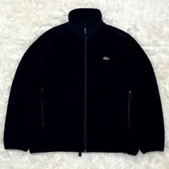 90sラコステスポーツ　フリースジャケット　ブラック　サイズ4 L〜XL相当