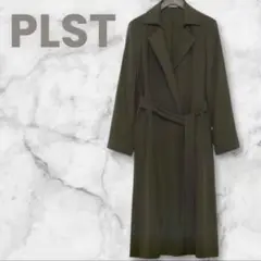 T140 PLST モダールポリエステルドレープトレンチコート　カーキ プラステ