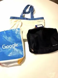 【セット販売】Google トートバッグ、PCなどガジェット収納バック、非売品のサムネイル