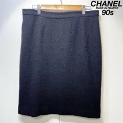 希少 90年製 シャネル ブティック 上質 ツイード デザイン タイト スカートのサムネイル