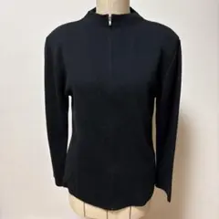 黒 ハイネック ジッパー付きニット