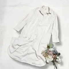 【ユニクロ】UNIQLO コーデュロイシャツワンピース ベージュ L ○