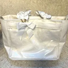 ザッカマート A4多機能2WAYハンドルフリルトートバッグ ホワイト