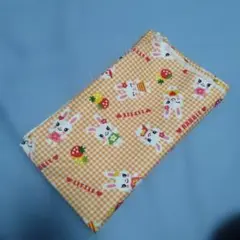 オレンジ チェック 生地