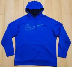 ◎NIKE DRI-FIT プルオーバーパーカー【2XL】ビッグロゴ ブルー