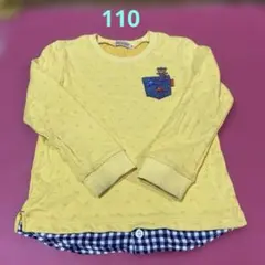 ミキハウス ダブルビー 110 長袖カットソー　イエロー