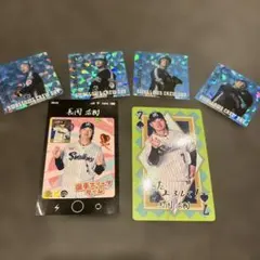 ヤクルト選手カード・シールセット 長岡秀樹、澤井廉、西川遥輝、小川泰弘、小澤怜史