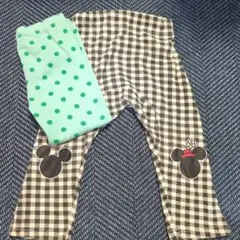 ２着セット☆ミッキーマウス ボトムス　グリーン　ドット柄 100cm