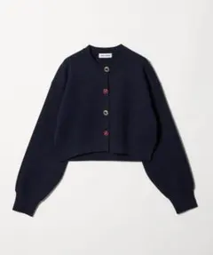 EMMEL REFINES EM HW ビジュー ミニ カーディガン　ネイビー