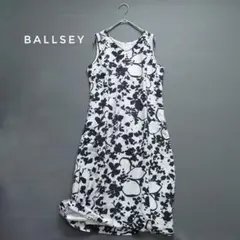 美品✨BALLSEY 花柄プリント ワンピース S相当 麻混 ノースリーブ