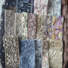 インド刺繍リボン 計8m