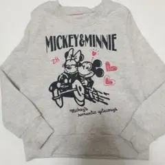 Disney ミッキー&ミニー トレーナー 130サイズ グレー Y2K