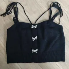 SNIDEL　リボンビジューボタンビスチェ