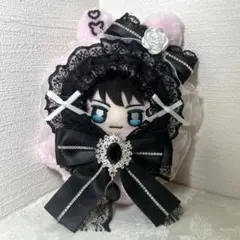 ぬい服 10cm ピンク うさぎ 黒 ふりふり 推し活 ゴスロリ 姫系 リボン