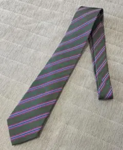 Paul Smith 　ネクタイ　ストライプ柄　紫×グレー