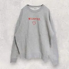 ミルクフェド ハート刺繍 スウェット ONE SIZE M〜L グレー ゆったり