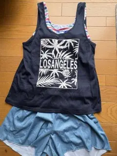 LOS ANGELES ロゴ タンク型 セパレート水着