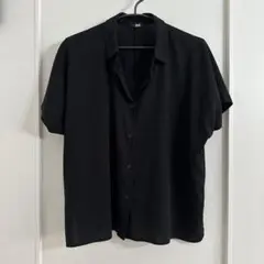 レーヨンブラウス 半袖 ブラック ユニクロ