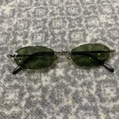 TAKEO KIKUCHIオーバル型 サングラス グリーンレンズ メタルフレーム