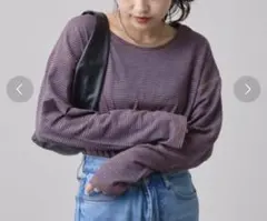 CIAOPANIC TYPY ボーダーサイドスリットシアートップス